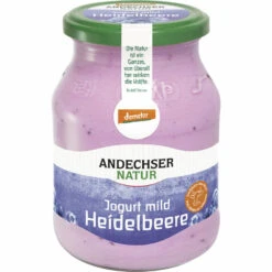 Andechser Natur Jogurt Mild Heidelbeere, 500 Gr Gl