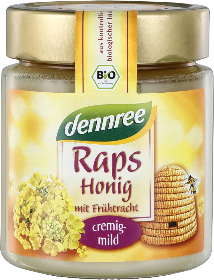 Dennree Rapshonig, 500 Gr Glas - Cremig - 1 Dennree Rapshonig, 500 Gr Glas - Cremig -