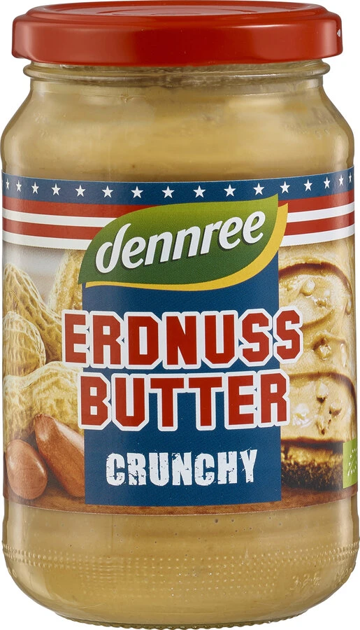 Dennree Erdnussbutter Crunchy, 350 Gr Glas 1 Dennree Erdnussbutter Crunchy, 350 Gr Glas