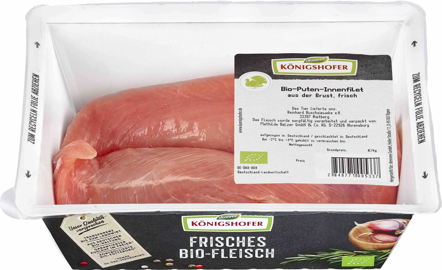 Königshofer Bio Puten-Innenfilet, Frisch, Ca. 400 Gr Schale 2 Königshofer Bio Puten-Innenfilet, Frisch, Ca. 400 Gr Schale – Bild 2