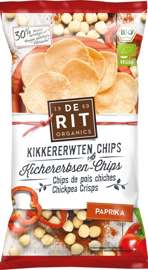 De Rit Kichererbsen Chips Paprika, 75 G Packung 1 De Rit Kichererbsen Chips Paprika, 75 G Packung