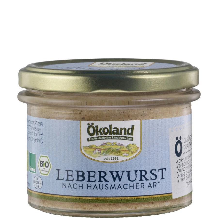 Ökoland Leberwurst Nach, 160 G Glas 1 Ökoland Leberwurst Nach, 160 G Glas