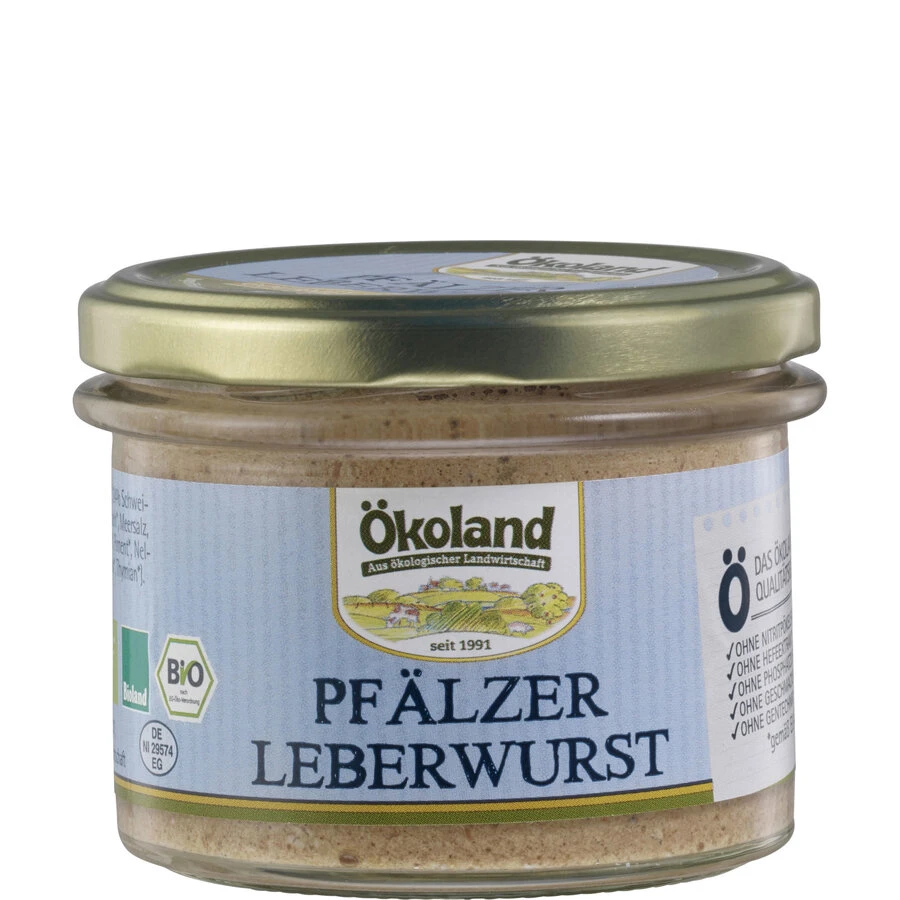 Ökoland Pfälzer Leberwurst -, 160 G Glas 1 Ökoland Pfälzer Leberwurst -, 160 G Glas