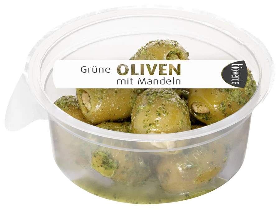 Bio-verde Prepack Grüne Oliven M.Mandeln, 80 Gr Be 1 Bio-verde Prepack Grüne Oliven M.Mandeln, 80 Gr Be