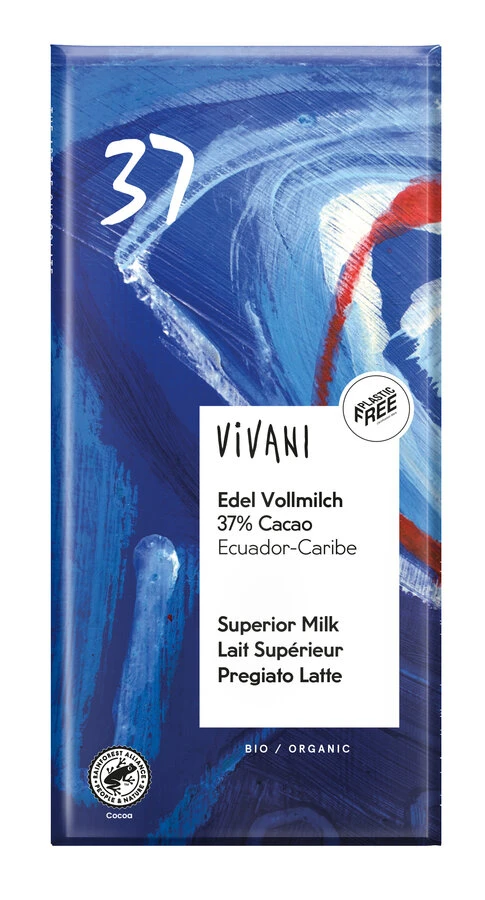 Vivani Edel Vollmilch Schokolade 37%, Ecuador, 10 1 Vivani Edel Vollmilch Schokolade 37%, Ecuador, 10
