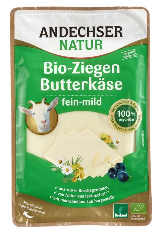 Andechser Natur Ziegenbutterkäse In Scheiben, 100 1 Andechser Natur Ziegenbutterkäse In Scheiben, 100