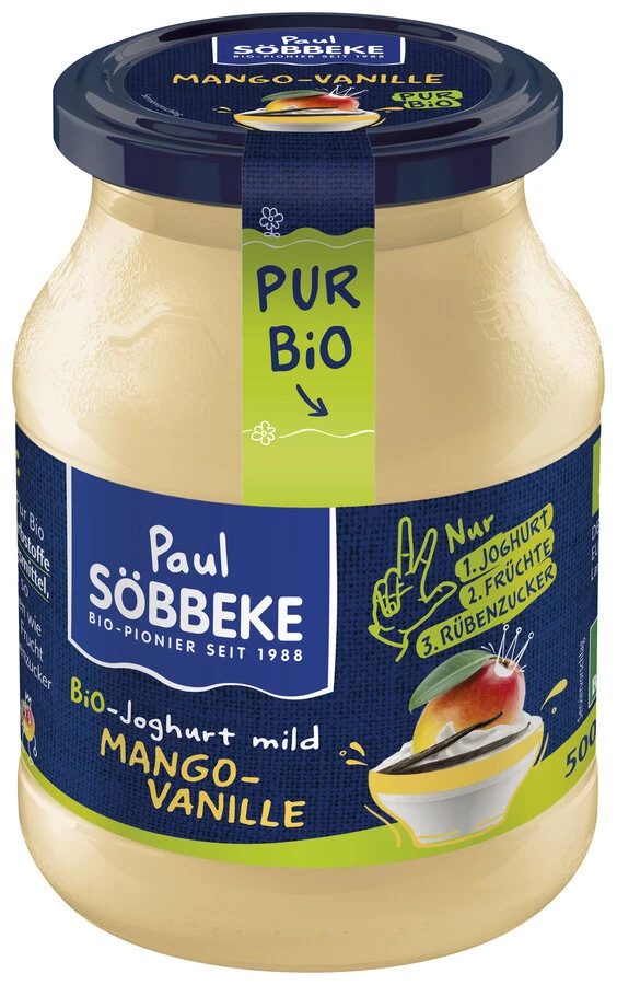 Söbbeke Joghurt Pur Mango-Vanille, 500 Gr Glas Ohn 1 Söbbeke Joghurt Pur Mango-Vanille, 500 Gr Glas Ohn