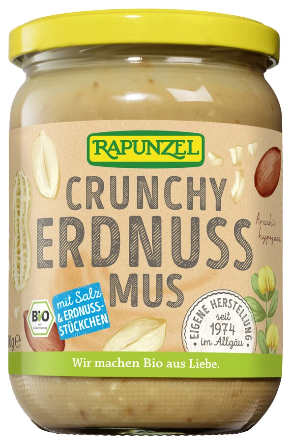 Rapunzel Erdnussmus Crunchy Mit Salz, 500 Gr Glas 1 Rapunzel Erdnussmus Crunchy Mit Salz, 500 Gr Glas