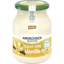 Andechser Natur Joghurt Mild Vanille, 500 Gr Glas