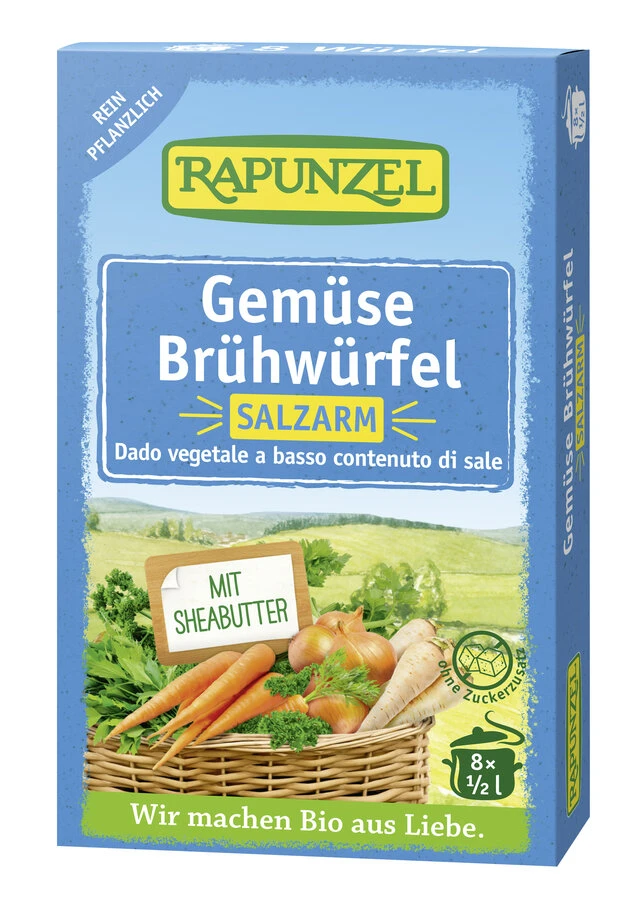Rapunzel Gemüse-Brühwürfel Salzarm Mit Bio-Hefe, 6 1 Rapunzel Gemüse-Brühwürfel Salzarm Mit Bio-Hefe, 6