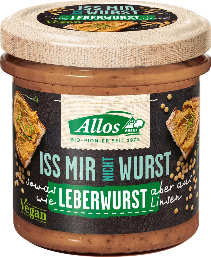 Allos Iss Mir Nicht Wurst Leberwurst, 135 Gr Glas 1 Allos Iss Mir Nicht Wurst Leberwurst, 135 Gr Glas