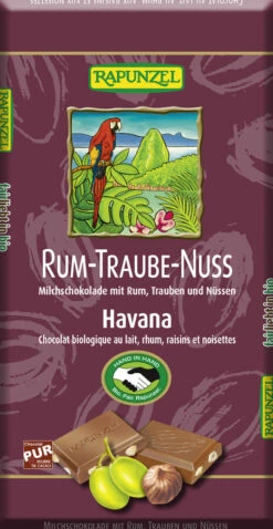 Rapunzel Rum-Trauben-Nuss Schokolade HIH, 100 Gr S