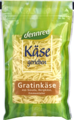 Dennree Gratinkäse Gerieben, 150 G Beutel - Laktos