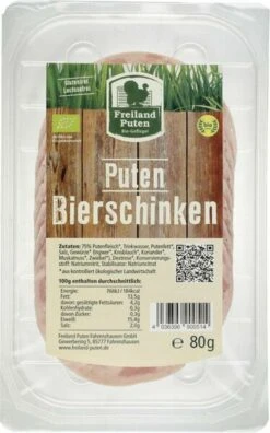 Bio Freiland Putenbierschinken Geschnitten 80g