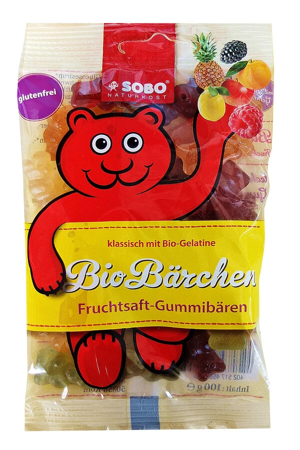 Sobo Bio Bärchen Fruchtsaft Mit Gelatine, 100 G Pa 1 Sobo Bio Bärchen Fruchtsaft Mit Gelatine, 100 G Pa