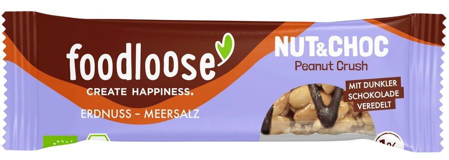 Foodloose Nussriegel Nut & Choc Peanut Crush, 35 G 1 Foodloose Nussriegel Nut & Choc Peanut Crush, 35 G