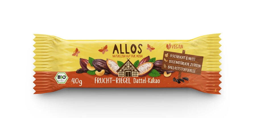 Allos Frucht-Riegel Dattel Kakao, 40 G Stück 1 Allos Frucht-Riegel Dattel Kakao, 40 G Stück