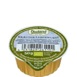 Ökoland Feine Kräuterleberwurst, 50 Gr Schale