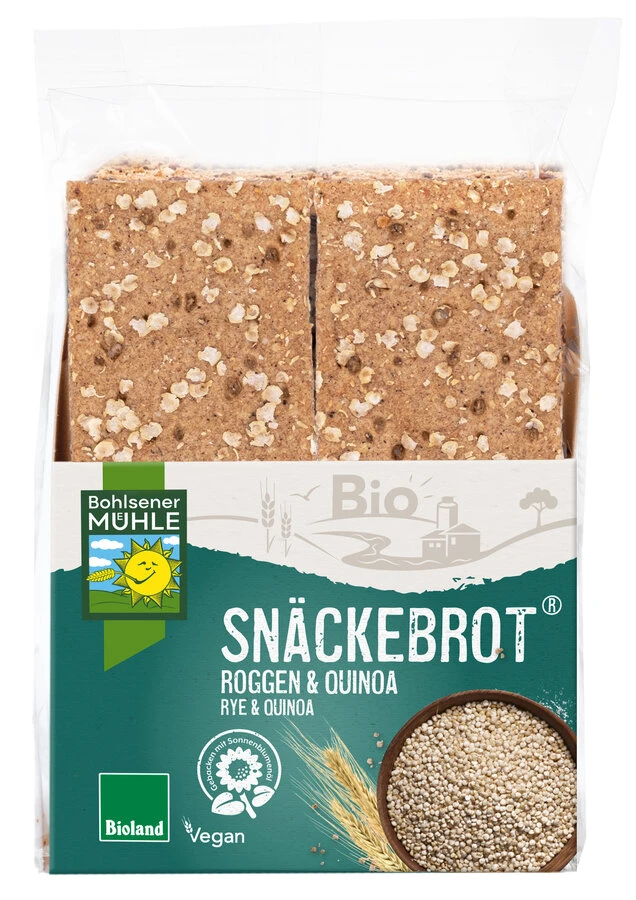 Bohlsener Mühle Roggen & Quinoa Snäckebrot, Biolan 1 Bohlsener Mühle Roggen & Quinoa Snäckebrot, Biolan