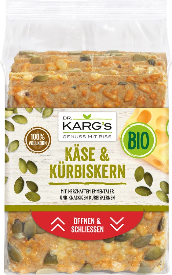 DR. KARG Feinschmecker Knäcke - Käse-Kürbiskern, 2 1 DR. KARG Feinschmecker Knäcke - Käse-Kürbiskern, 2