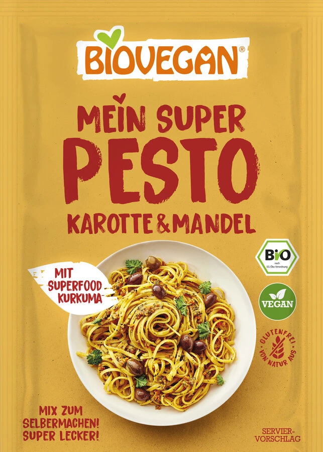 Biovegan Mein Super Pesto Karotte-Mandel, 20 G Pac 1 Biovegan Mein Super Pesto Karotte-Mandel, 20 G Pac
