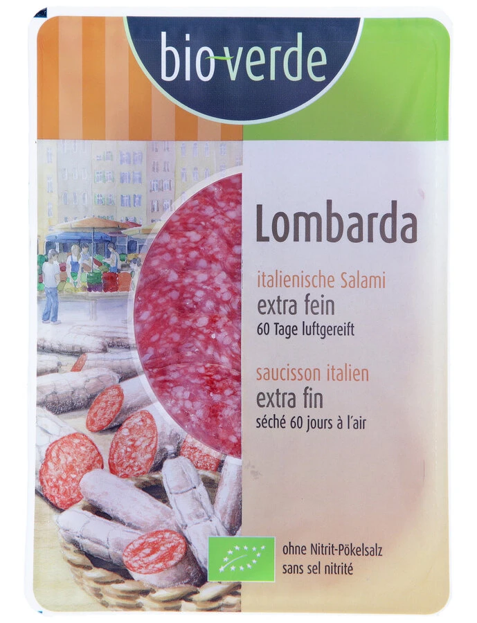 Bio-verde Salami Lombarda, 80 Gr Packung 1 Bio-verde Salami Lombarda, 80 Gr Packung