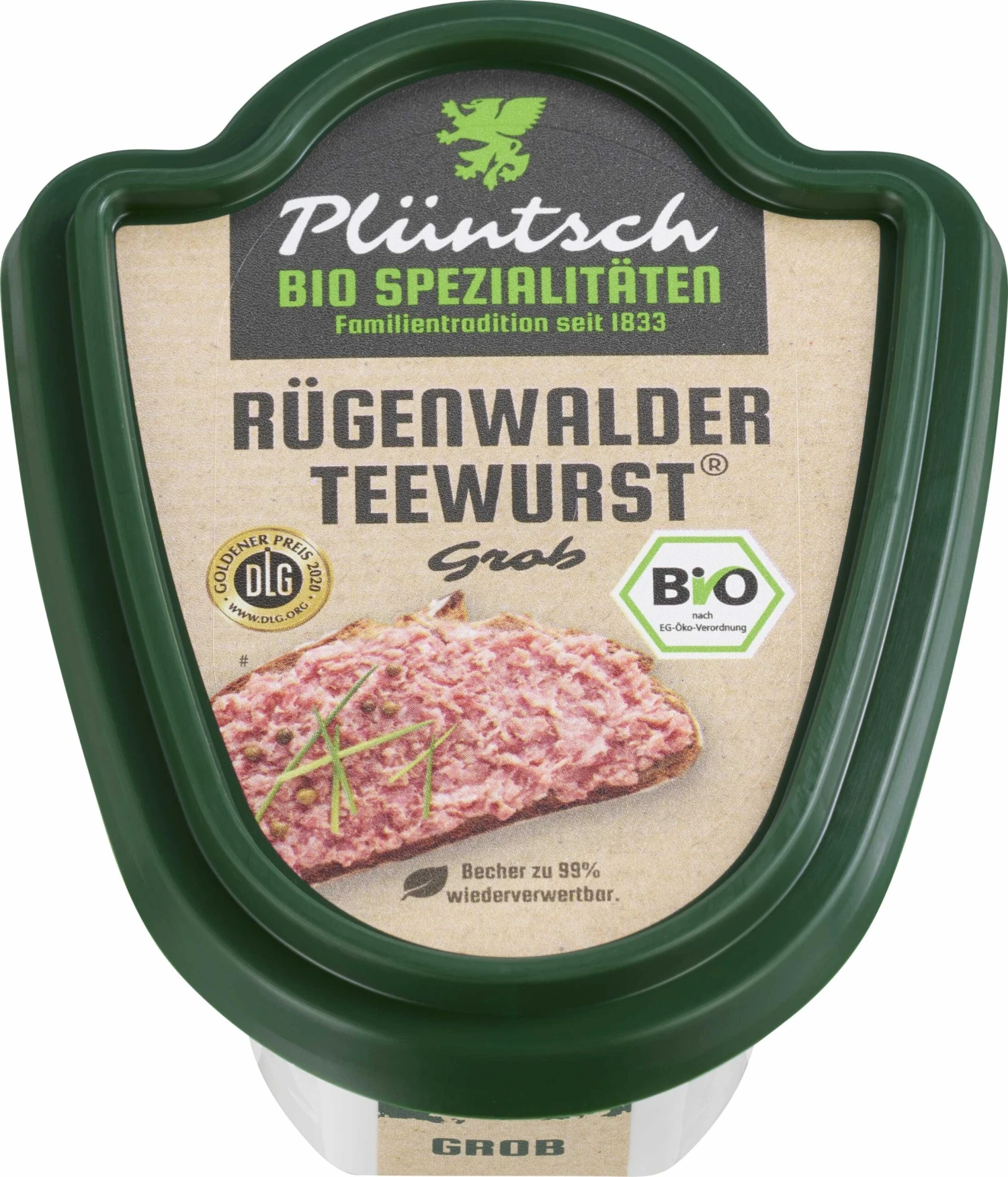 Bio Rügenwalder Teewurst Grob, 125 Gr 1 Bio Rügenwalder Teewurst Grob, 125 Gr