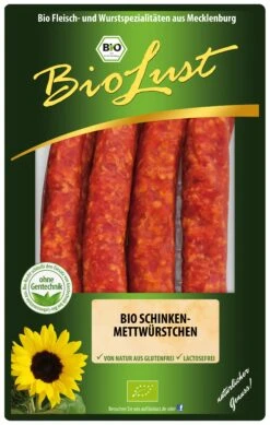 BioLust Bio Schinkenmettwürstchen, 200 Gr