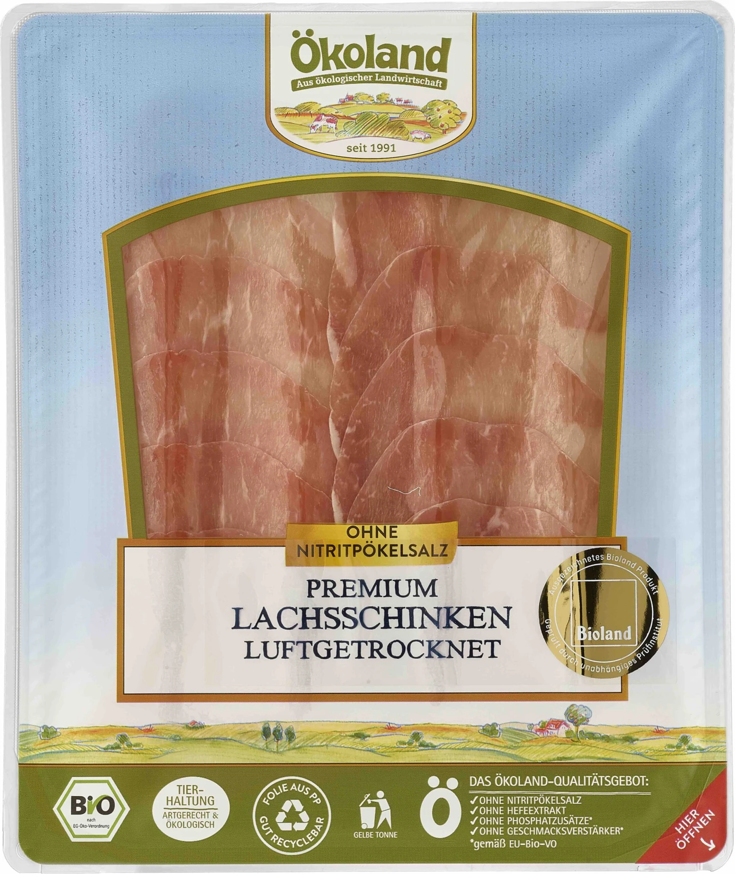 Ökoland Bio Premium Lachsschinken Luftgetrocknet, 80 G 1 Ökoland Bio Premium Lachsschinken Luftgetrocknet, 80 G