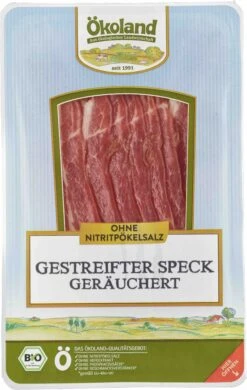 Ökoland Bio Gestreifter Speck In Scheiben, 100 Gr Pack
