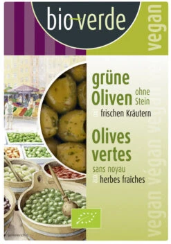 Bio-verde Grüne Oliven Ohne Stein, Gekräutert, 150