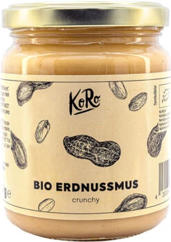 KoRo Erdnussmus Crunchy, 250 G Glas