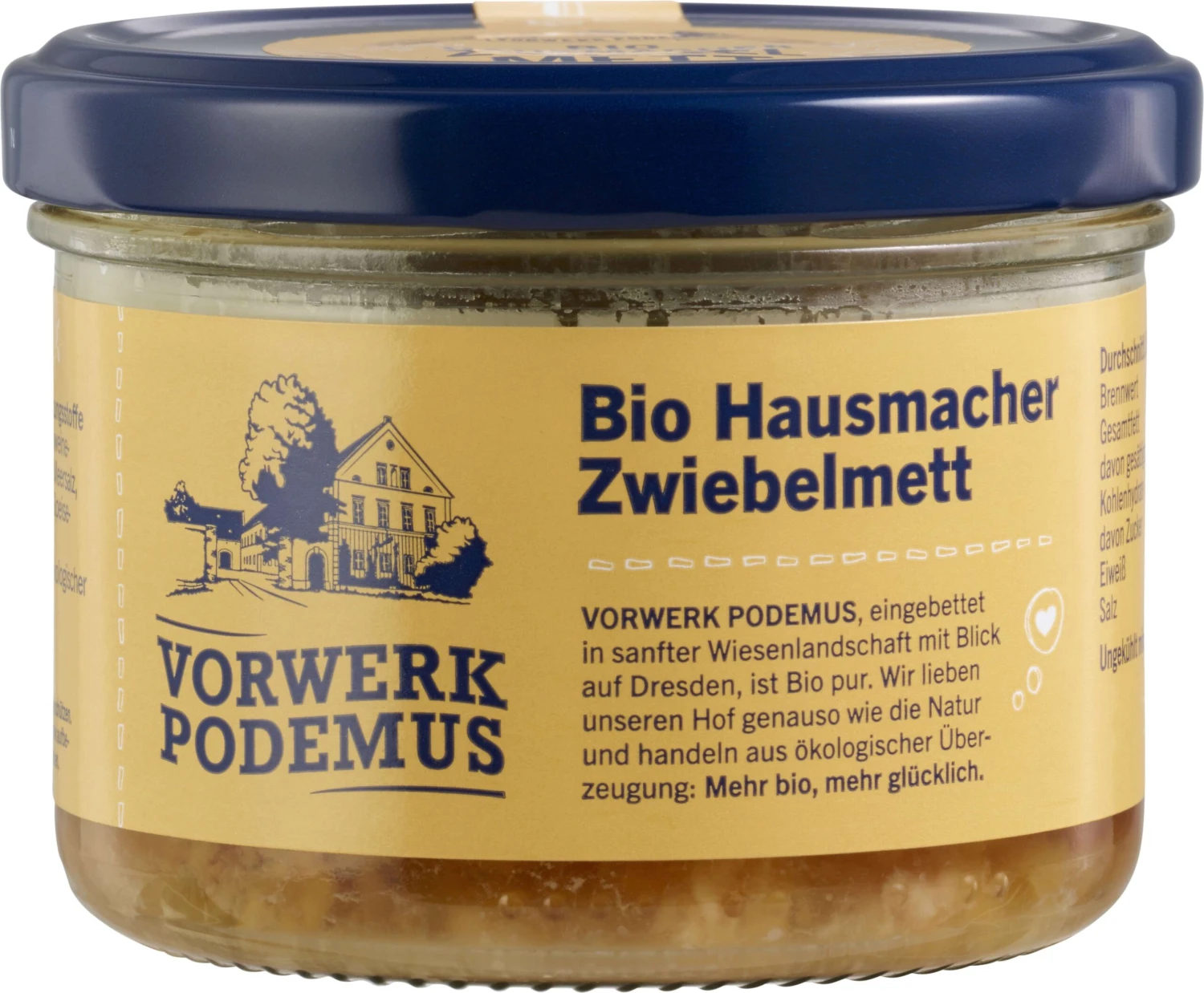 Vorwerk Podemu Bio Hausmacher Zwiebelmett, 170 Gr Glas 1 Vorwerk Podemu Bio Hausmacher Zwiebelmett, 170 Gr Glas