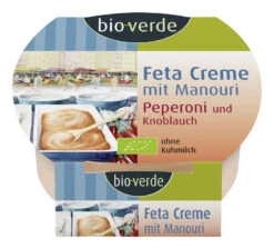 Bio-verde Feta/Manouri-Creme Mit Knoblauch-Peperon