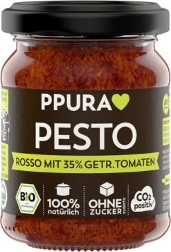 PPURA Pesto Rosso Mit 35% Getr. Tomaten, 120 Gr Glas