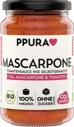 PPURA Sugo Mascarpone, Ital. Mascarpone, Tomaten, 340 Gr Glas