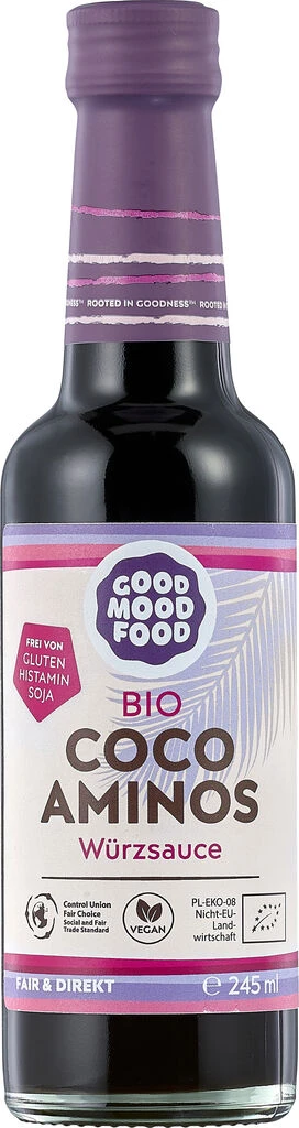 Goodmoodfood Coco Aminos Würzsauce, 245 Ml Flasche 1 Goodmoodfood Coco Aminos Würzsauce, 245 Ml Flasche