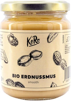 KoRo Erdnussmus Smooth, 250 G Glas