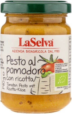 La Selva Pesto Rosso Ricotta, 140 Gr Glas