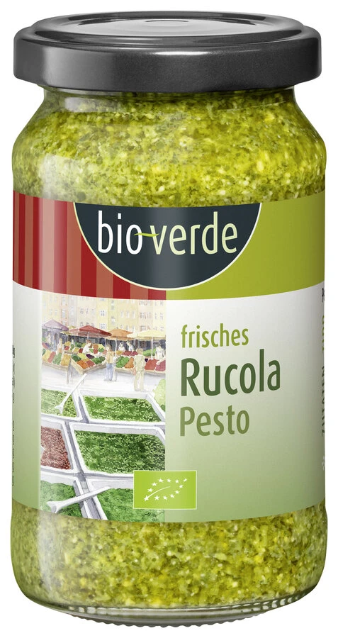 Bio-verde Rucola Pesto, 165 Gr Glas 1 Bio-verde Rucola Pesto, 165 Gr Glas