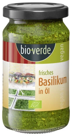 Bio-verde Frisches Basilikum In Öl, 165 Gr Glas