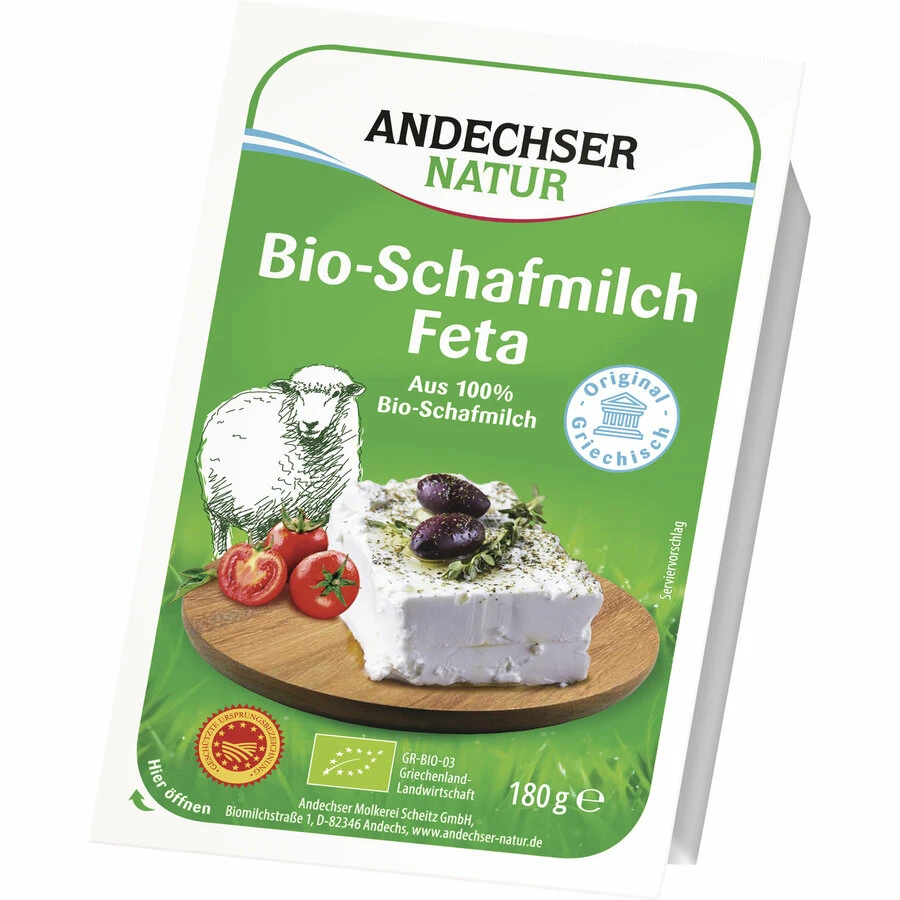 Andechser Natur Schafsmilchfeta, 180 G Packung 1 Andechser Natur Schafsmilchfeta, 180 G Packung