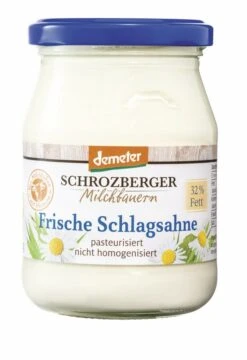 Schrozberger Milchbauern Schlagsahne, 250 Gr Glas