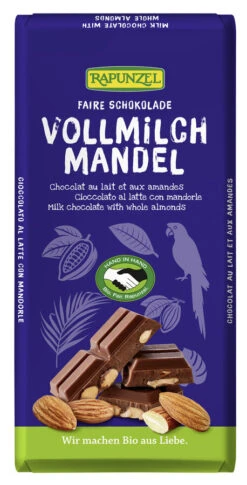 Rapunzel Vollmilch Mandel Schokolade Mit Ganzen Ma