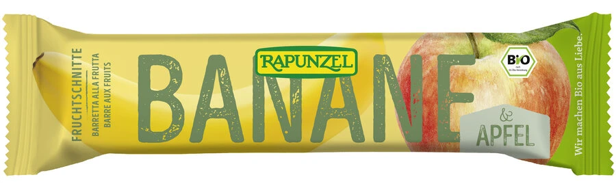 Rapunzel Fruchtschnitte Banane-Apfel, 40 Gr Stück 1 Rapunzel Fruchtschnitte Banane-Apfel, 40 Gr Stück