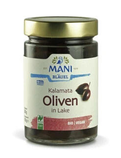 Mani Kalamata Oliven, In Lake, 300 Gr Glas (180 G