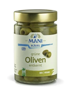 Mani Grüne Oliven, Entkernt, In Lake, 280 Gr Glas
